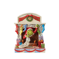 Grinch Peaking Out of Fireplace Jim Shore Dr. Seuss 6012693