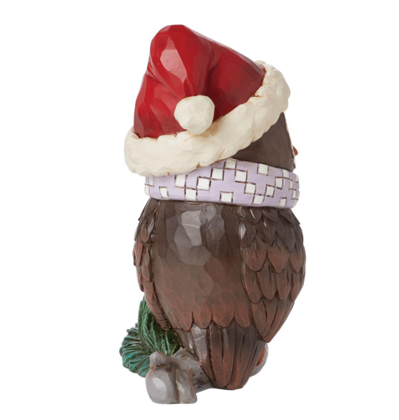 Mini Owl with Santa Hat Fig Jim Shore Heartwood Creek 6015462