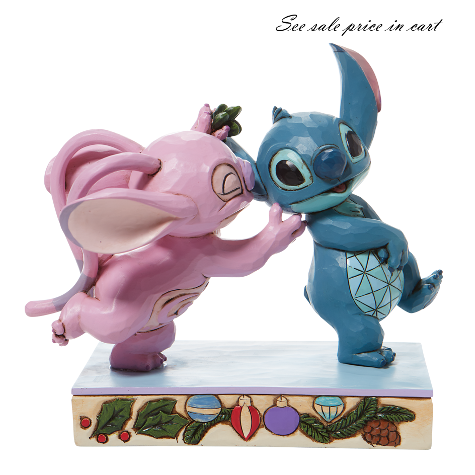 Jim Shore Disney Traditions Angel and Stitch mistletoe kisses 6008980