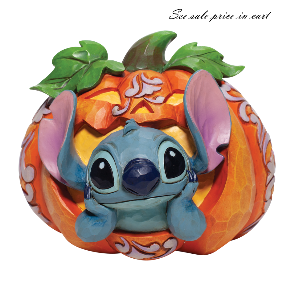 Jim Shore Disney Traditions Stitch in Jack o Lantern 6007080