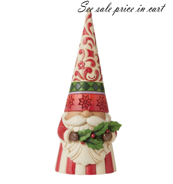 Tall Gnome with Holly Jim Shore Heartwood Creek 6011155