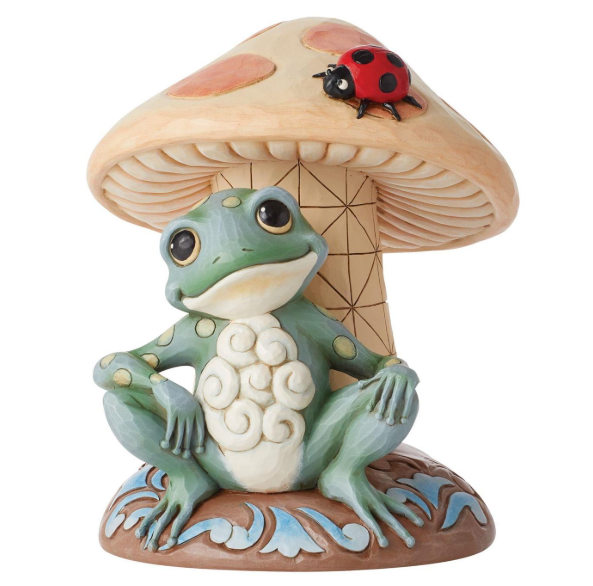 Frog Leaning on Mushroom Fig Jim Shore Heartwood Creek 6014429