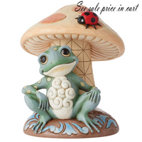 Frog Leaning on Mushroom Fig Jim Shore Heartwood Creek 6014429