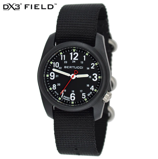 #11015 DX3® Field™ - Black Dial w/ Black Nylon Band