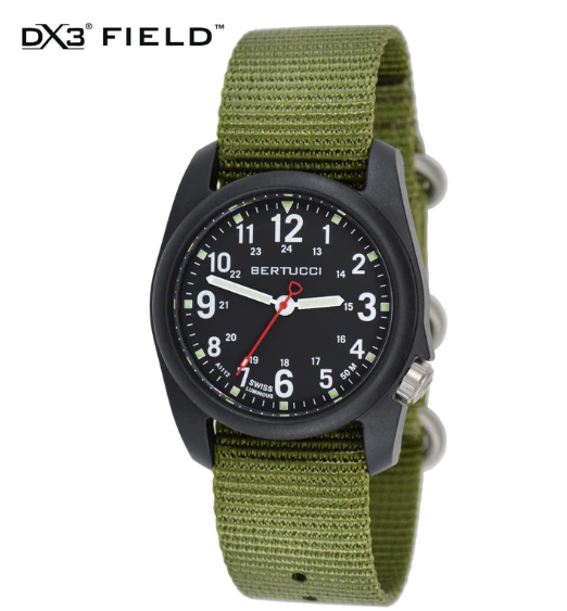 #11016 DX3® Field™ - Black Dial w/ Forest Nylon Band