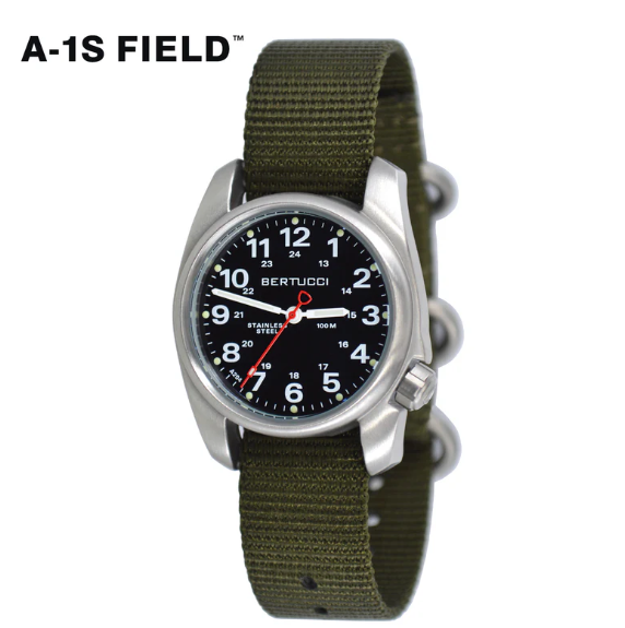 #10112 A-1S Field™ - Black Dial, Defender Olive™ Nylon Band