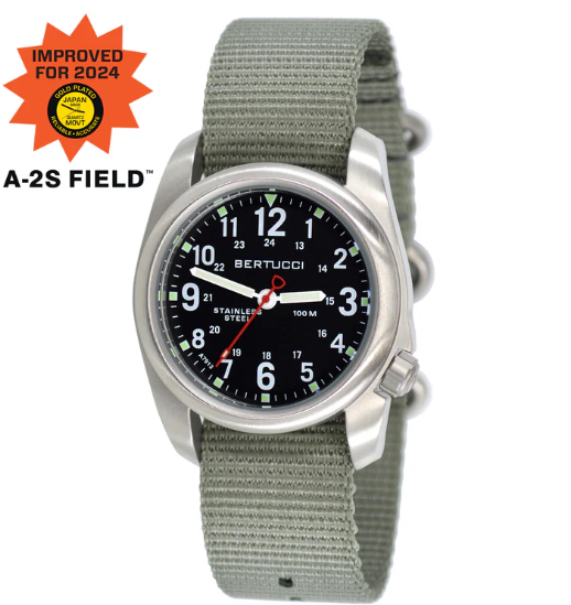 #11051 A-2S Field - Black dial, Defender Drab Nylon Band