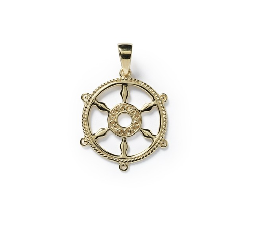 Southern Gates® Ship Wheel Gold Plated Pendant P100 GP