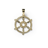 Southern Gates® Ship Wheel Gold Plated Pendant P100 GP