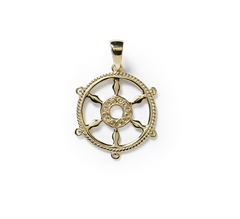 Southern Gates® Ship Wheel Gold Plated Pendant P100 GP
