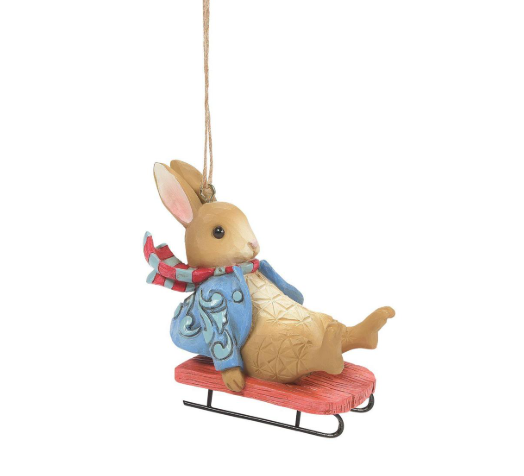 Peter Rabbit Sledging Ornament Jim Shore Heartwood Creek 6010691