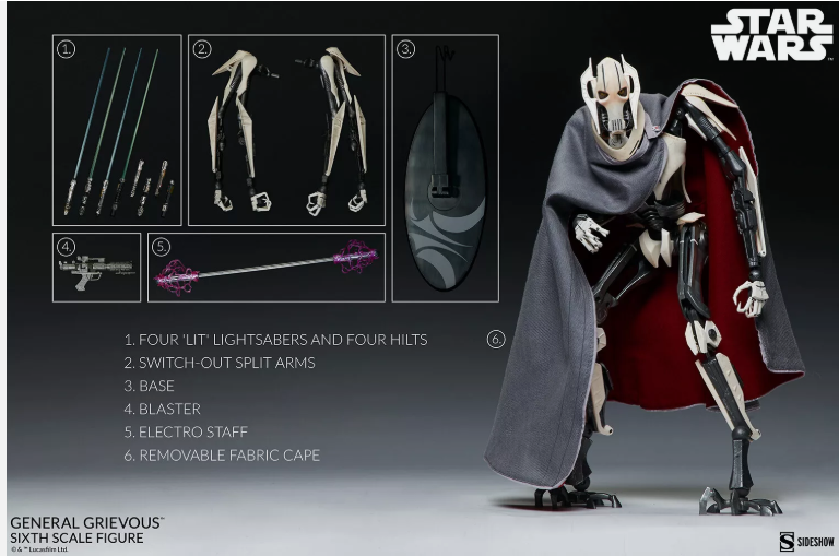 General Grievous Sixth Scale Figure by Sideshow Collectibles