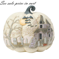 Pumpkin with Bats Flying Fig Jim Shore Heartwood Creek 6016636