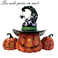 Three Jack-O-Lanterns LED Fig Jim Shore Heartwood Creek 6016642