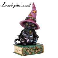 Black Cat Sitting on Book Pint Jim Shore Heartwood Creek 6016645