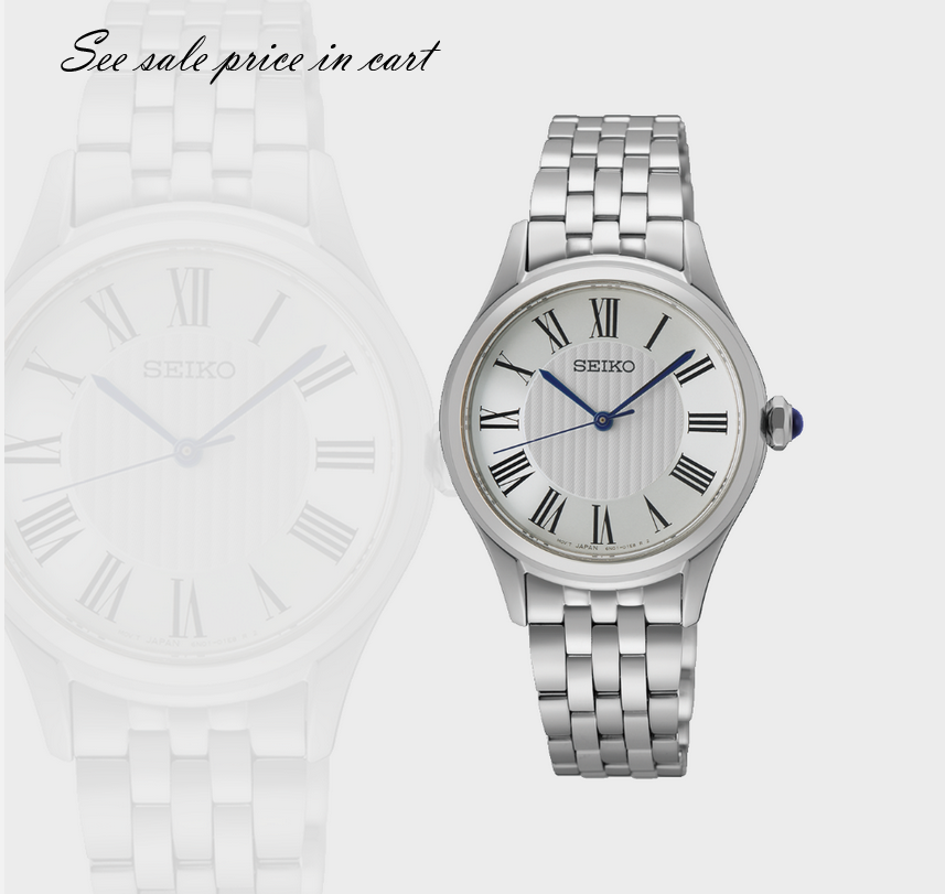 Seiko Essentials SUR609 White dial Blue Hands