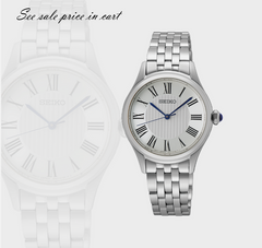 Seiko Essentials SUR609 White dial Blue Hands