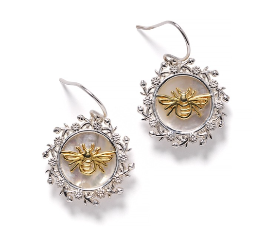 Southern Gates® Bee Mother of Pearl Earrings Courtyard Series E786