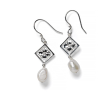 Southern Gates® Diamond-Cut Dogwood Earrings with Baroque Pearls Courtyard Series E746