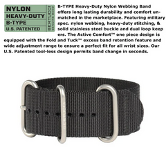 #13905 A-4TS Super Yankee™ Solar - Black dial, Black Nylon Band