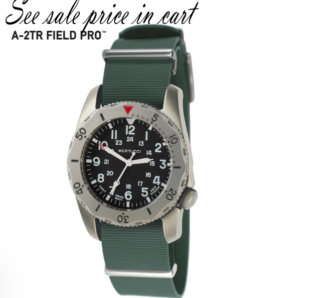 12131 A-2TR Field Pro™ Black Dial, Vintage Drab Italian Rubber NATO band