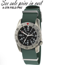 12131 A-2TR Field Pro™ Black Dial, Vintage Drab Italian Rubber NATO band