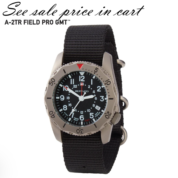 #12117 A-2TR Field Pro GMT, Black dial - Black Nylon Band