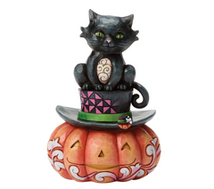 Black Cat on Top Hat Figurine Jim Shore Heartwood Creek 6018082