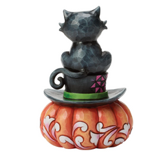 Black Cat on Top Hat Figurine Jim Shore Heartwood Creek 6018082
