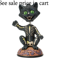 Bobble Head Black Cat Figurine Jim Shore Heartwood Creek 6018084