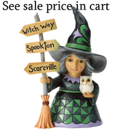 Good Witch Next to Broom Sign Jim Shore Heartwood Creek 6018088