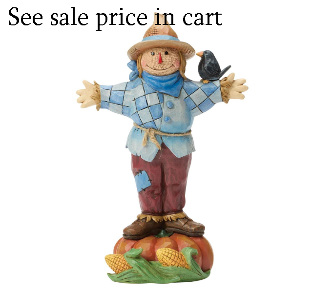Scarecrow Standing on Pumpkin Jim Shore Heartwood Creek 6018093