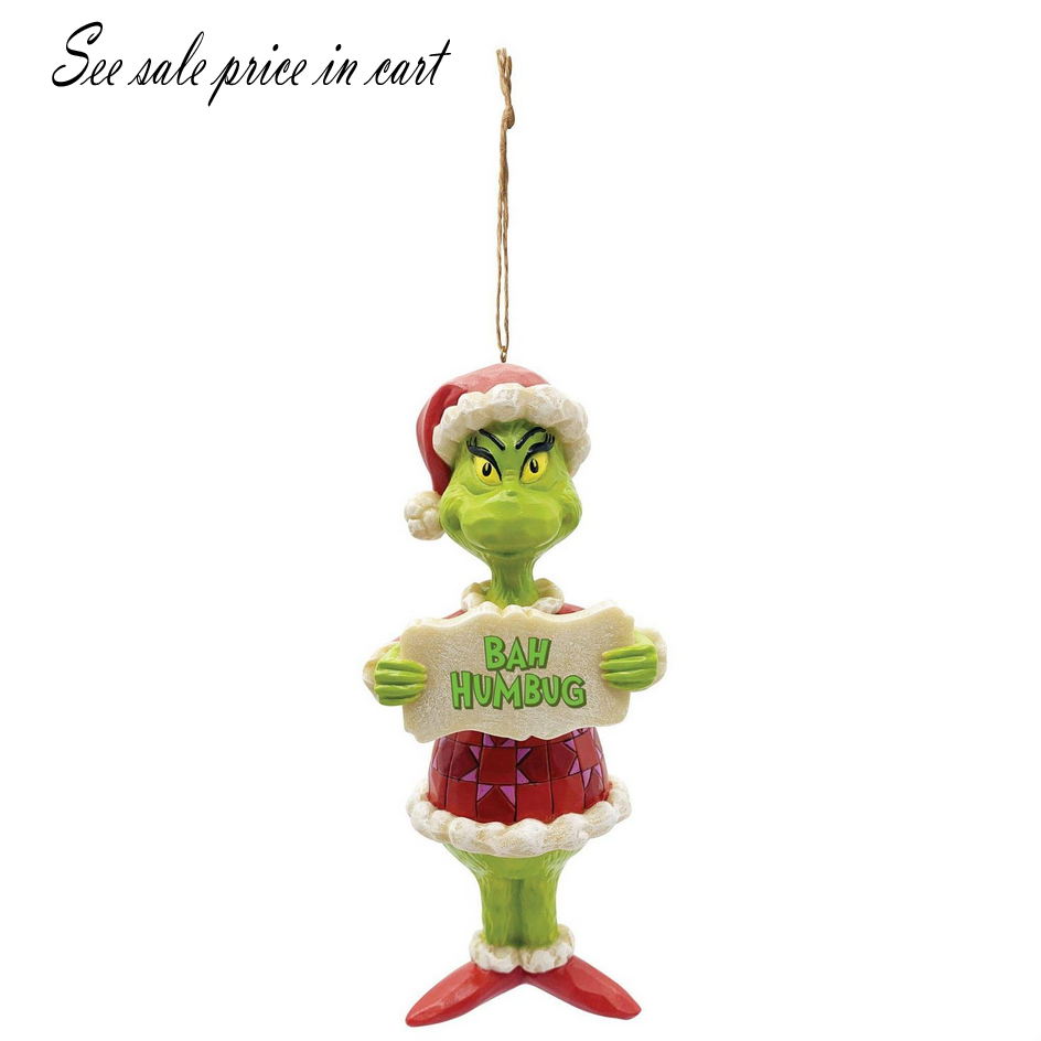 Grinch Bah Humbug PVC Ornament Jim Shore Dr. Seuss 6009533