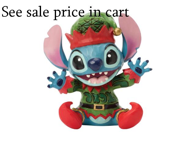 Enesco Disney Traditions Stitch Dressed as a Christmas Elf Miniature 6018715
