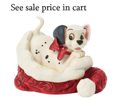 Enesco Disney Traditions 101 Dalmatians Puppy Sitting in a Santa Hat Miniature 6018719