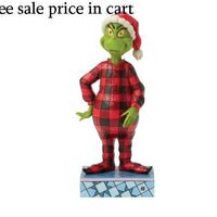 Enesco Dr. Seuss Grinch by Jim Shore Wearing Plaid Flannel Pajamas 6018953