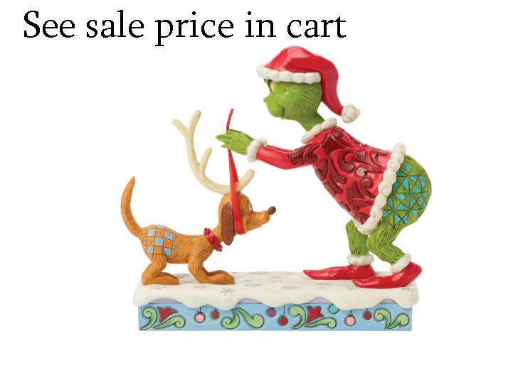 Enesco Dr. Seuss Grinch by Jim Shore Tying Reindeer Antlers on Max 6018955
