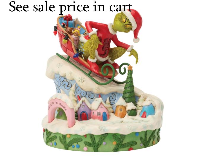 Enesco Dr. Seuss Grinch by Jim Shore Grinch Sitting on a Small Sled 6018956