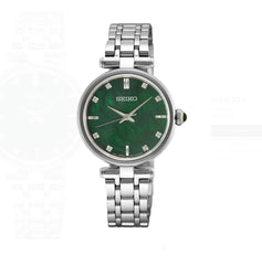 Seiko Diamonds SS Quartz Green Mother of Pearl Dial HGH006