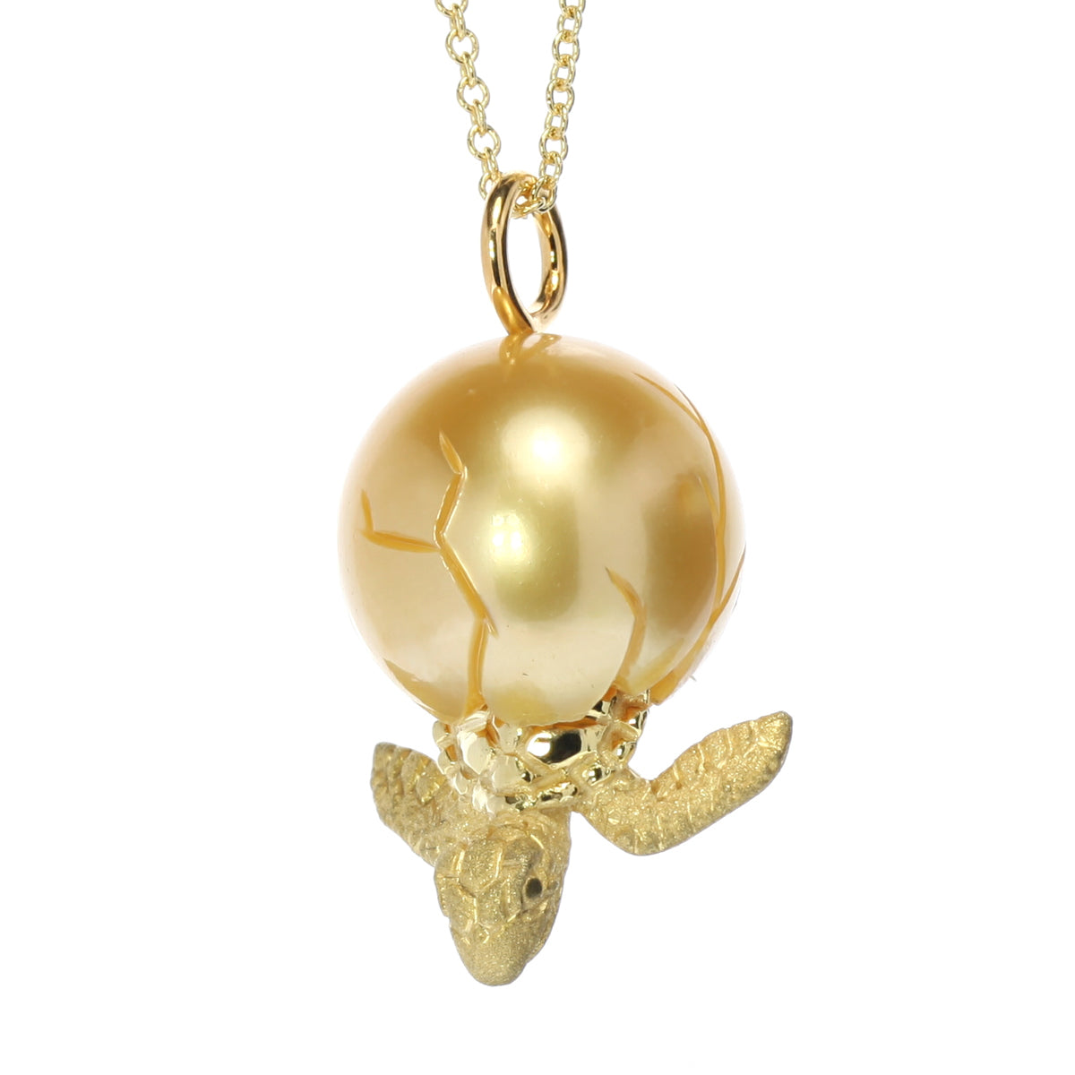 Galatea Turtle Egg Pendant GAL-TURTLE-016G-14K