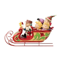 Enesco Peanuts by Jim Shore Charlie Brown with Snoopy and Friends in Sleigh6018692