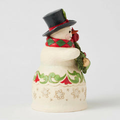 Enesco Jim Shore Heartwood Creek Snowman with Christmas Garland and Cardinal6017054