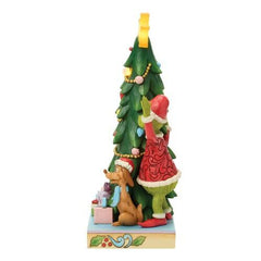 Enesco Dr. Seuss Grinch by Jim Shore Grinch, Cindy, and Max Peeking Out from Christmas Tree Light Up 6018962