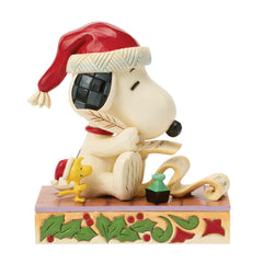 Enesco Peanuts by Jim Shore Snoopy and Woodstock with Christmas List6018682