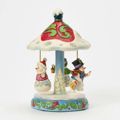 Enesco Jim Shore Heartwood Creek Snowman Carousel Rotating Musical 6017531