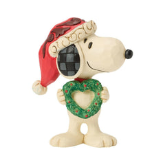 Enesco Peanuts by Jim Shore Snoopy Holding a Heart Wreath Miniature 6018690