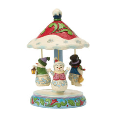 Enesco Jim Shore Heartwood Creek Snowman Carousel Rotating Musical 6017531