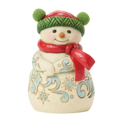 Enesco Jim Shore Heartwood Creek Snowman Wearing a Pom Pom Hat 6019281