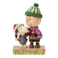 Enesco Peanuts by Jim Shore Snoopy and Charlie Brown Wearing Christmas Sweaters6018686