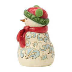 Enesco Jim Shore Heartwood Creek Snowman Wearing a Pom Pom Hat 6019281